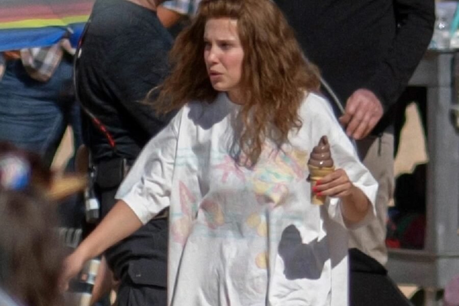 Millie Bobby Brown Spotted Wearing Oversized T-Shirt With Pink Flip Flops as She Shoots for Her Upcoming Film ‘The Electric State’