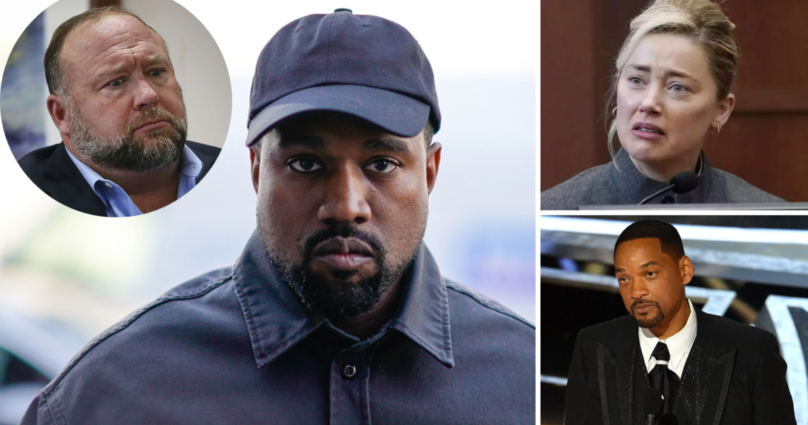Kanye West Tops a Rather Forgettable List of Celebrities for 2022, Featuring Will Smith, Amber Heard, and Alex Jones