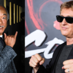 Pat Morita, known for his role as Mr Miyagi, and William Zabka, known for his role Johnny Lawrence