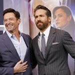 Hugh Jackman and Ryan Reynolds at The Adam Project premiere