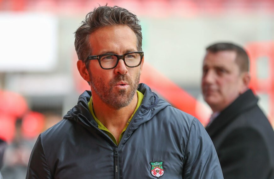 Ryan Reynolds Takes a Sniff at Ben Foster’s Jersey After Wrexham Team Wins Over York City